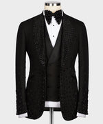 Valerio Milano Black Gem Stone Custom Black Tuxedo