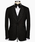 Valerio Milano Black Gem Stone Custom Black Tuxedo