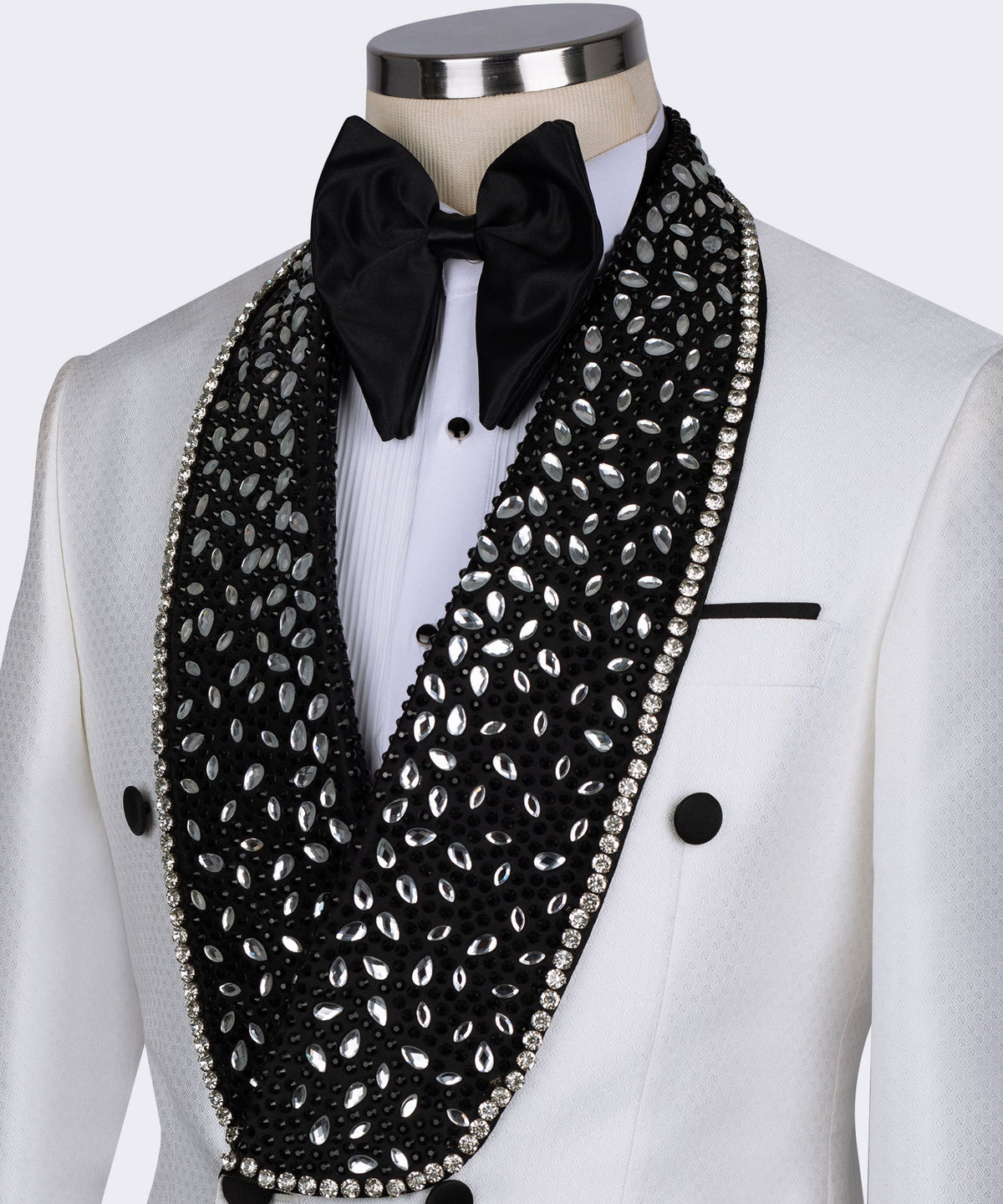 Valerio MilanoMen's White 100% Silk Satin Custom Desing Vest Suit W/ Trousers