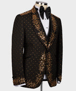 Valerio MilanoMen's Black Front One Button Custom Desing Vest Suit W/ Trousers