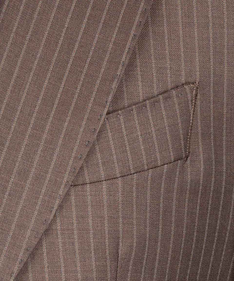 Valerio Milano 3-Piece Italian Men's SuitDot Seam Pointed Collar Triple Classic Suit W/ Straight Leg Trousers