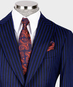 Valerio Milano 3-Piece Italian Men's Suit Front Two Buttons Pointed Collar Triple Classic Suit Straight Leg Trousers