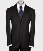 Valerio Milano 3-Piece Italian Men's Suit 100% Wool Pointed Collar Triple Classic Suit Straight Leg Trousers