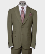 Valerio Milano 3-Piece Italian Men's Suit Dark Green 100% Wool Front Two Buttons Triple Classic Suit