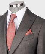Valerio Milano 3-Piece Italian Men's Suit Gray 100% Wool Dot Seam Triple Classic Suit W/ Straight Leg Trousers