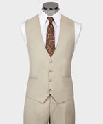 Valerio Milano 3-Piece Italian Men's Suit Cream Point Stitching Triple Classic Suit Straight Leg Trouser