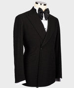 Valerio MilanoMen's Black Stone Embroidered Tuxedo Custom Desing Vest Suit