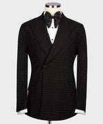 Valerio MilanoMen's Black Stone Embroidered Tuxedo Custom Desing Vest Suit
