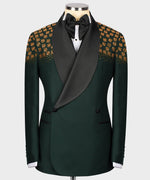 Valerio Milano Men's Dark Green 100% Silk Satin Custom Desing Classic Vest suit