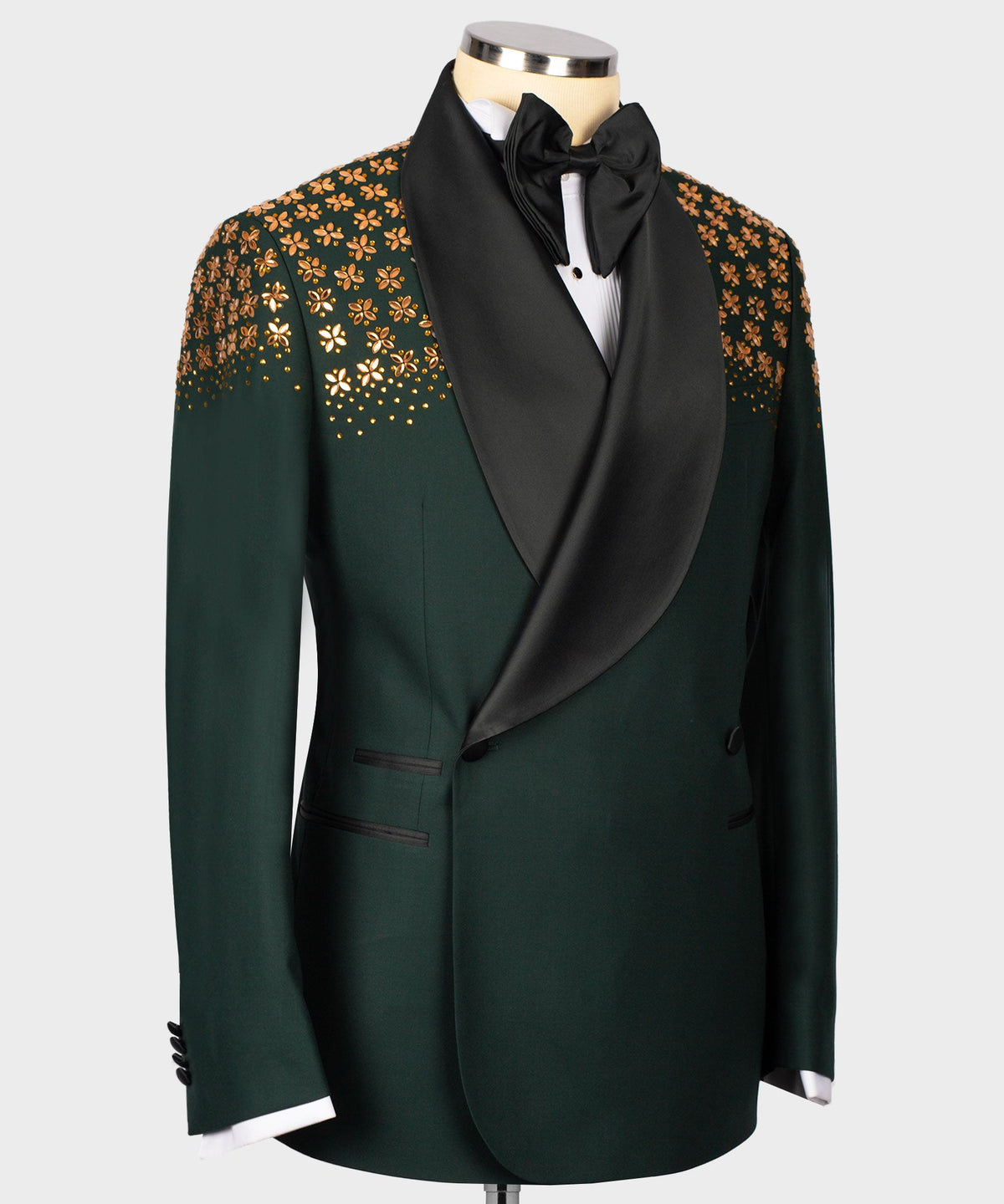 Valerio Milano Men's Dark Green 100% Silk Satin Custom Desing Classic Vest suit