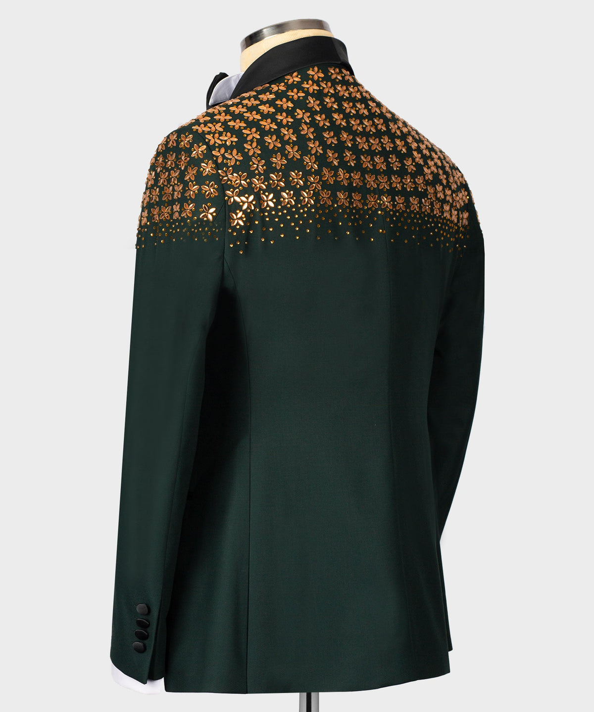 Valerio Milano Men's Dark Green 100% Silk Satin Custom Desing Classic Vest suit