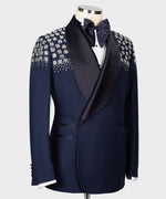 Valerio Milano Men's Special Blue 100% Silk Satin Front One Button Vest Suit W/ Pant