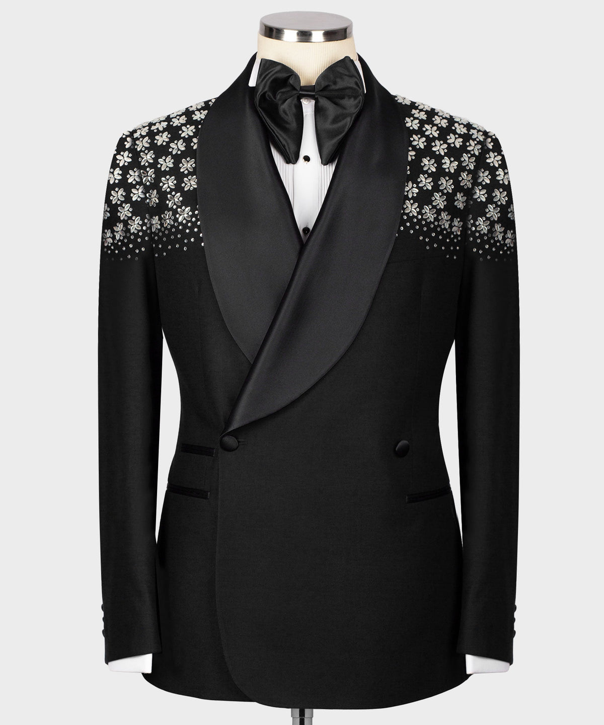 Valerio Milano Men's Black 100% Silk Satin Custom Desing Vest Suit W/ Pant