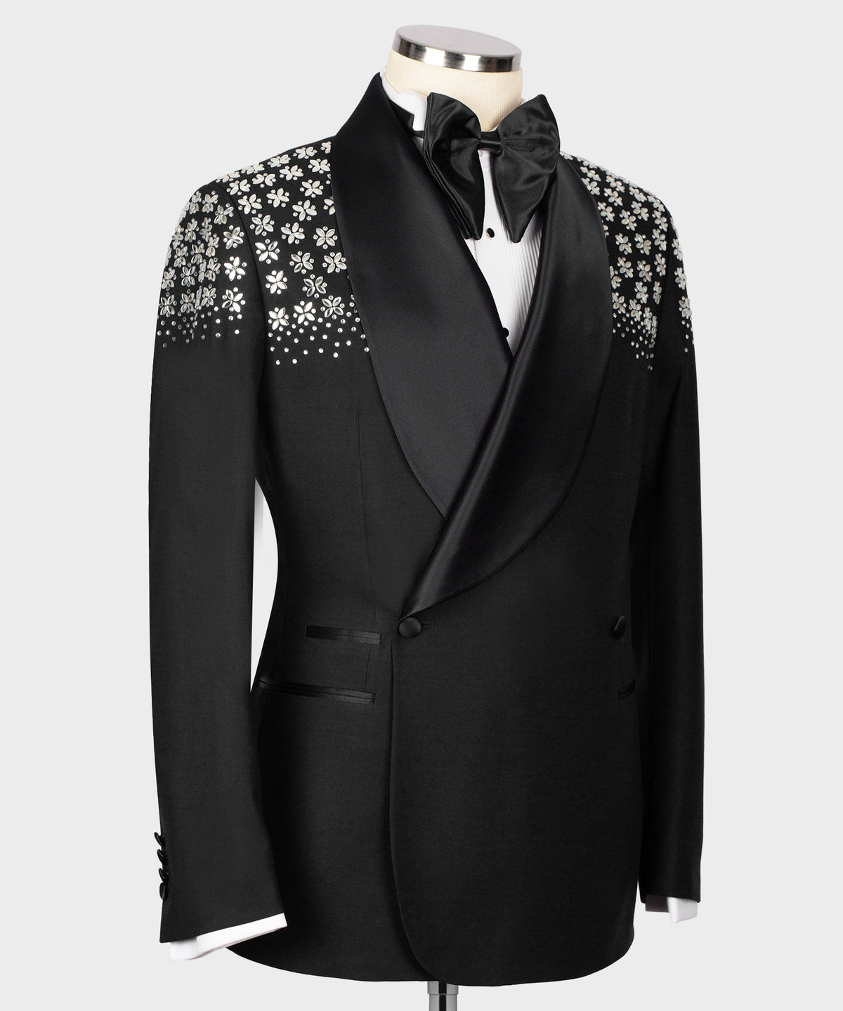 Valerio Milano Men's Black 100% Silk Satin Custom Desing Vest Suit W/ Pant