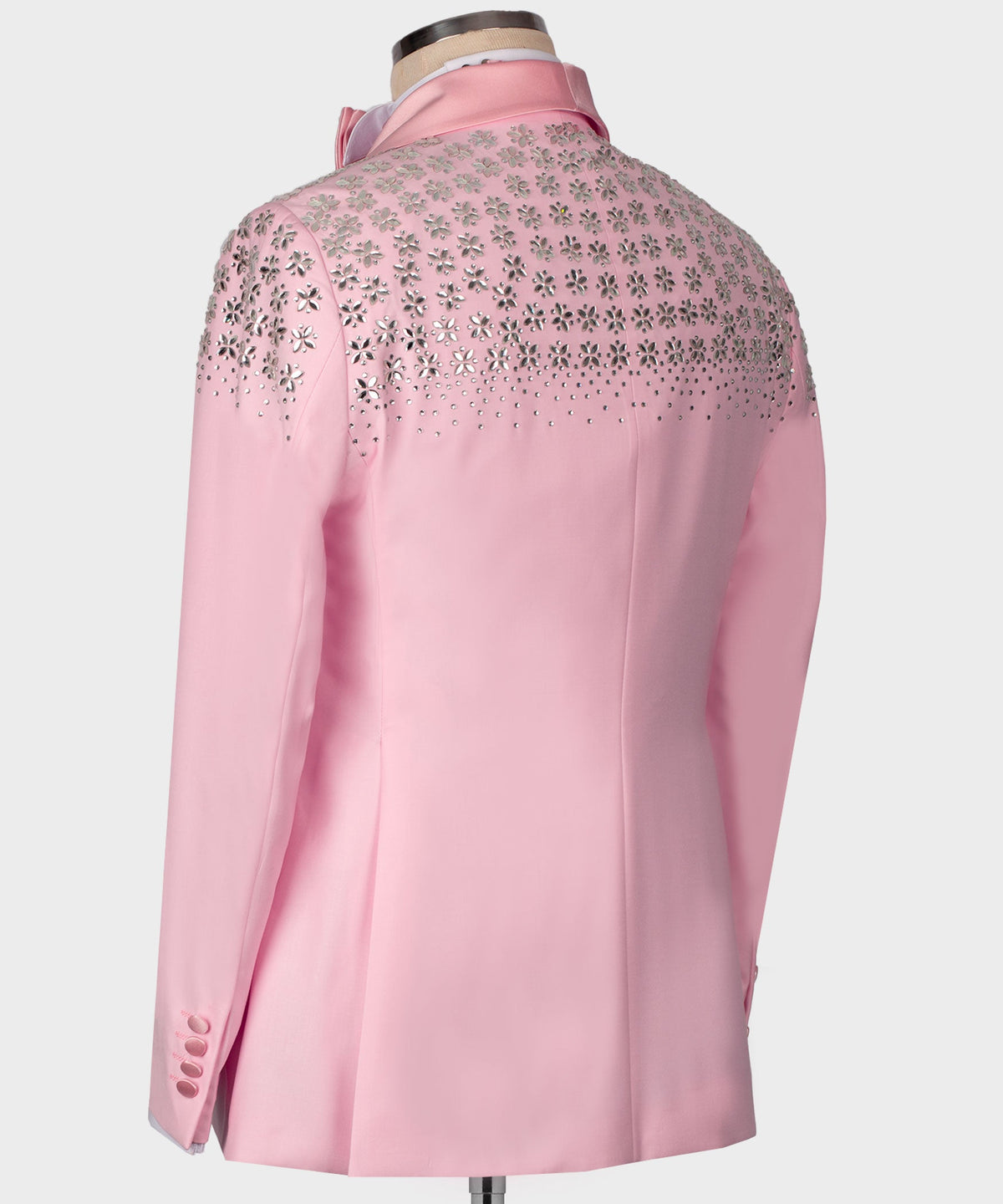 Valerio Milano Men's Pink Front One Button Custom Desing Classic Vest suit W/ Pant
