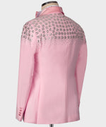 Valerio Milano Men's Pink Front One Button Custom Desing Classic Vest suit W/ Pant