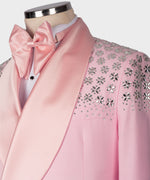 Valerio Milano Men's Pink Front One Button Custom Desing Classic Vest suit W/ Pant