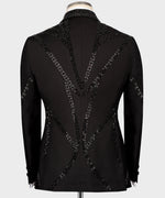 Valerio Milano Men's Black Front One Button Classic Custom Desing Vest Suit W/ Pant