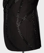 Valerio Milano Men's Black Front One Button Classic Custom Desing Vest Suit W/ Pant