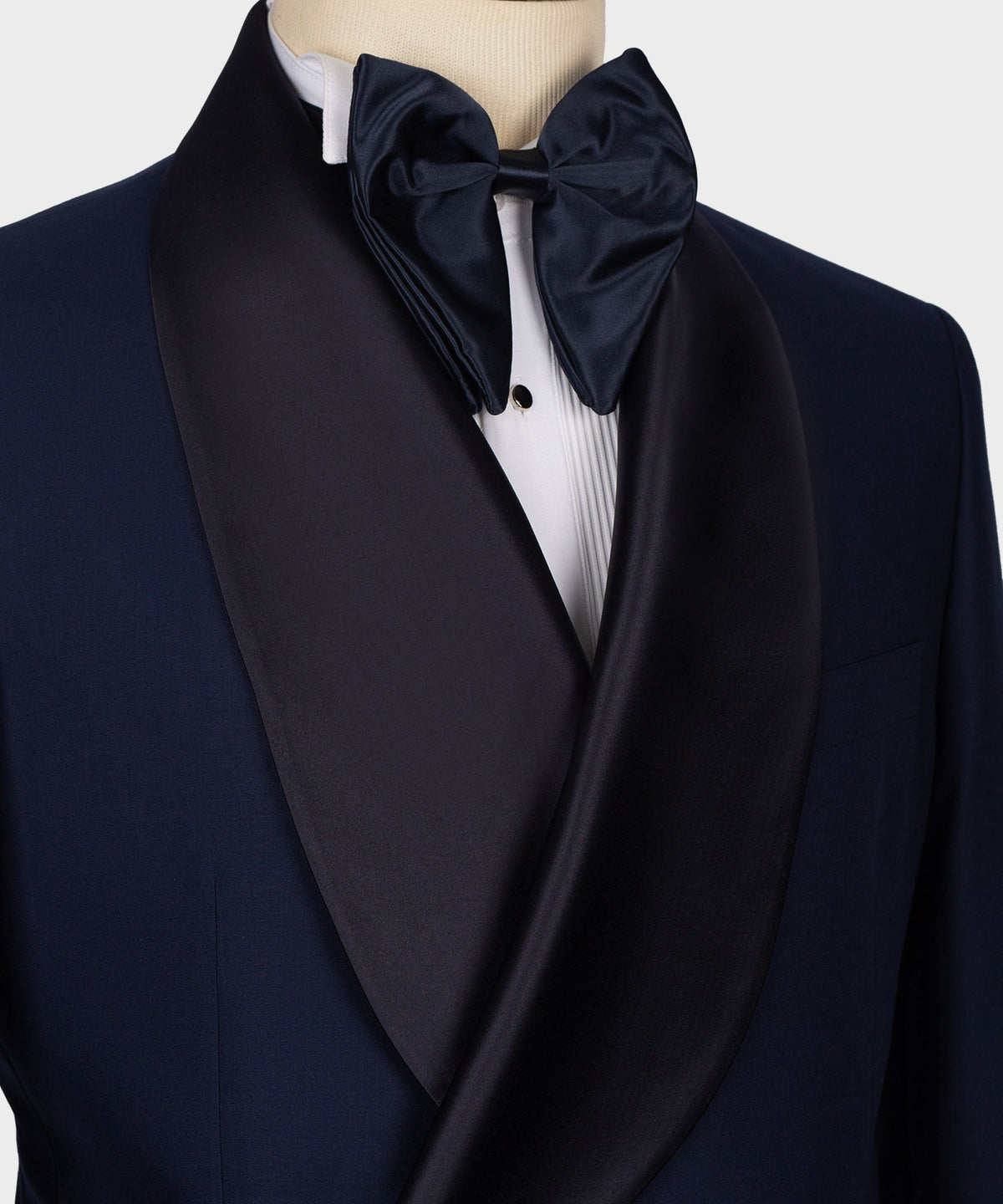 Valerio Milano Men's Blue Collar Patterned Tuxedo Double Breasted