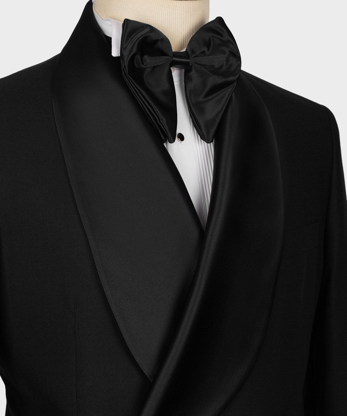 Valerio Milano Men's Black Collar Patterned Tuxedo Double Breasted Straight Leg Trousers