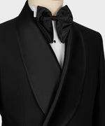 Valerio Milano Men's Black Collar Patterned Tuxedo Double Breasted Straight Leg Trousers