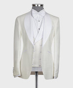 Whi̇te Satin Collar Whi̇te Tuxedo