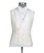 Whi̇te Satin Collar Whi̇te Tuxedo