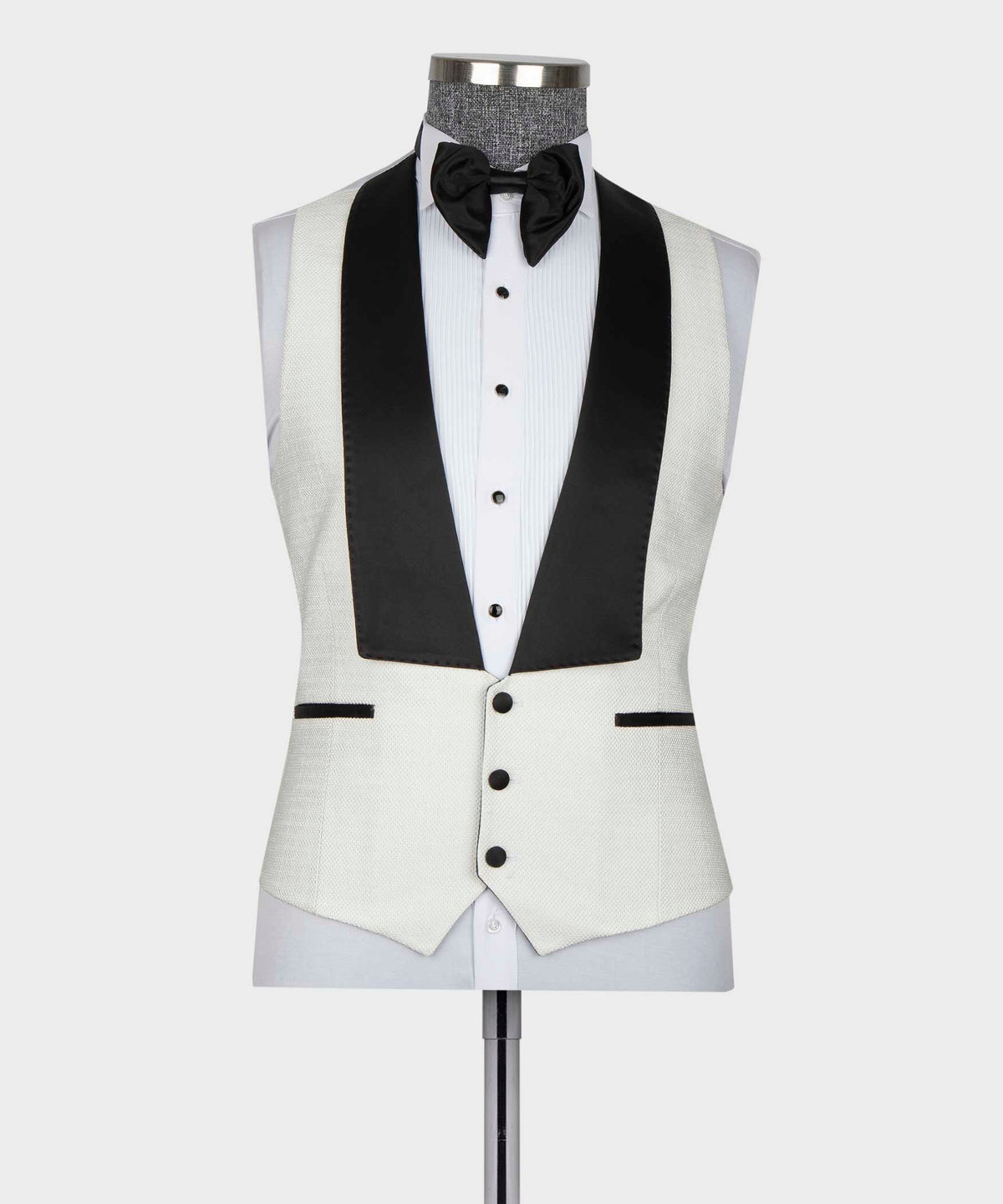 Valerio Milano Men's White Front One Button Custom Desing Classic Vest Suit And Pant