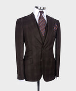 Valerio Milano 3-Piece Italian Men's Suit- Brown 100% Wool Point Seam Classic Suit W/ Straight Leg Trousers