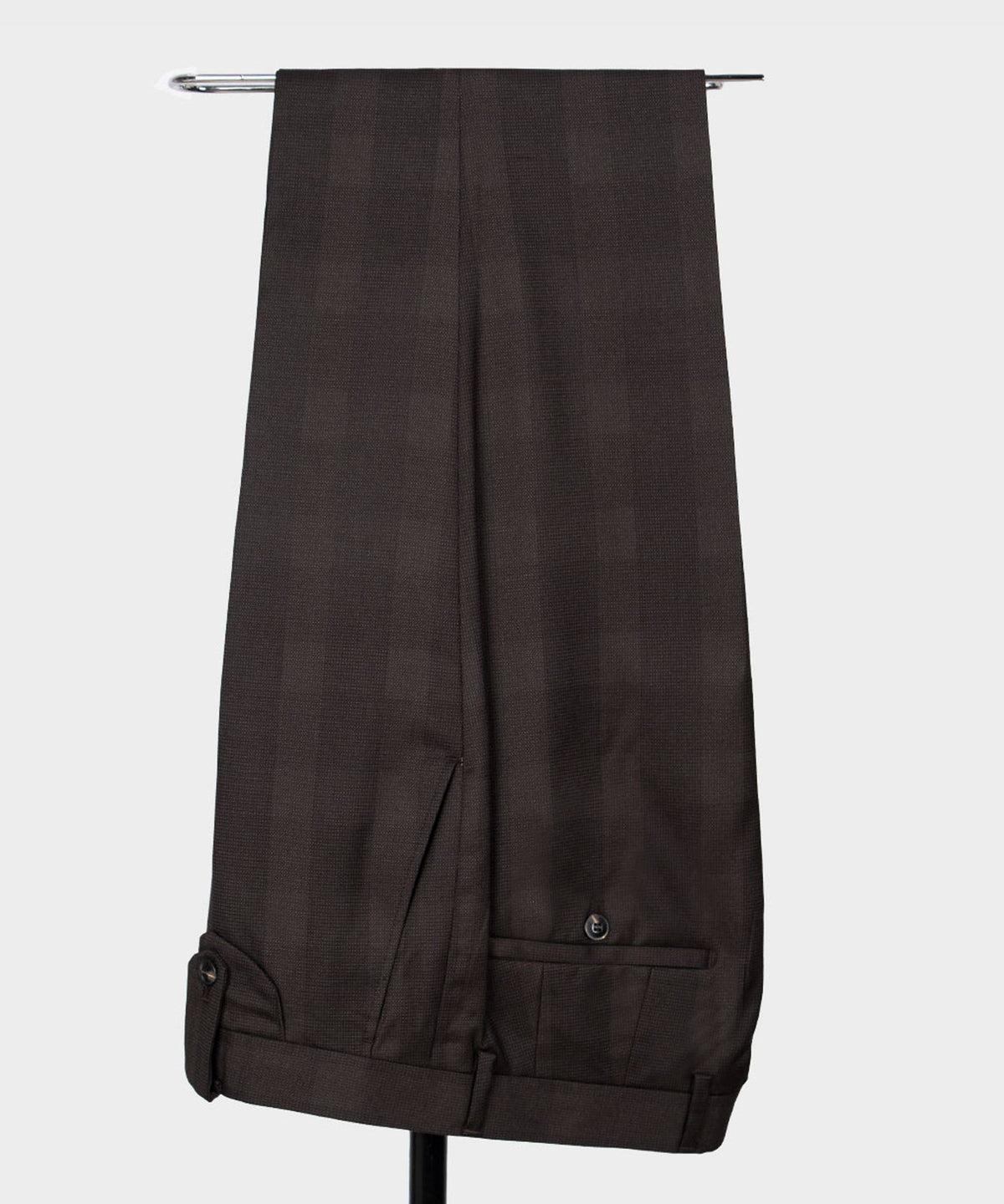 Valerio Milano 3-Piece Italian Men's Suit- Brown 100% Wool Point Seam Classic Suit W/ Straight Leg Trousers