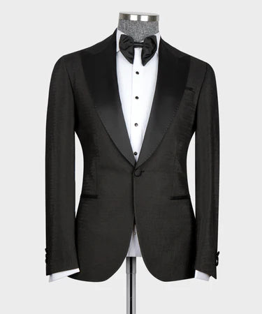 Valerio Milano 3-Piece Italian Men's Suit Black Tuxedo Suit
