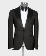 Valerio Milano 3-Piece Italian Men's Suit Black Tuxedo Suit