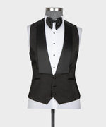 Valerio Milano 3-Piece Italian Men's Suit Black Tuxedo Suit