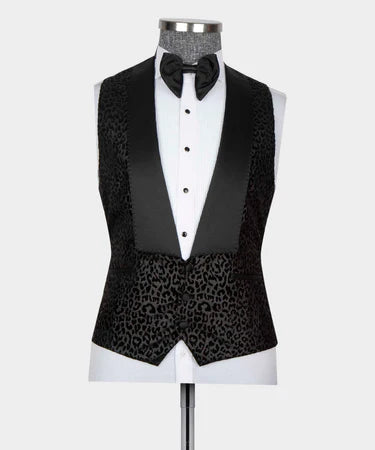 Leopard Print Tuxedo Black
