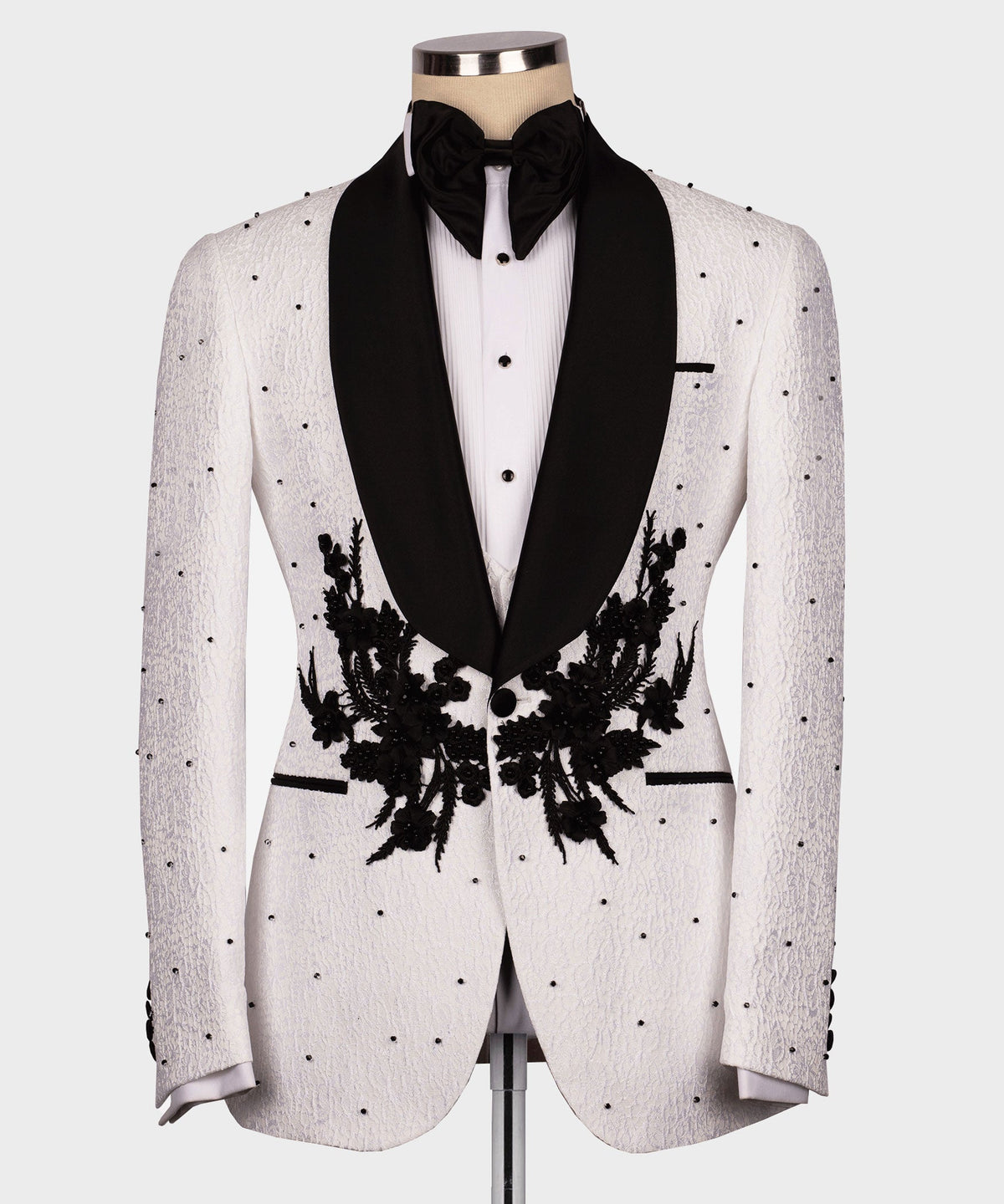 Valerio Milano Men's White Front Two Pockets Custom Desing Vest Suit W/ Pant
