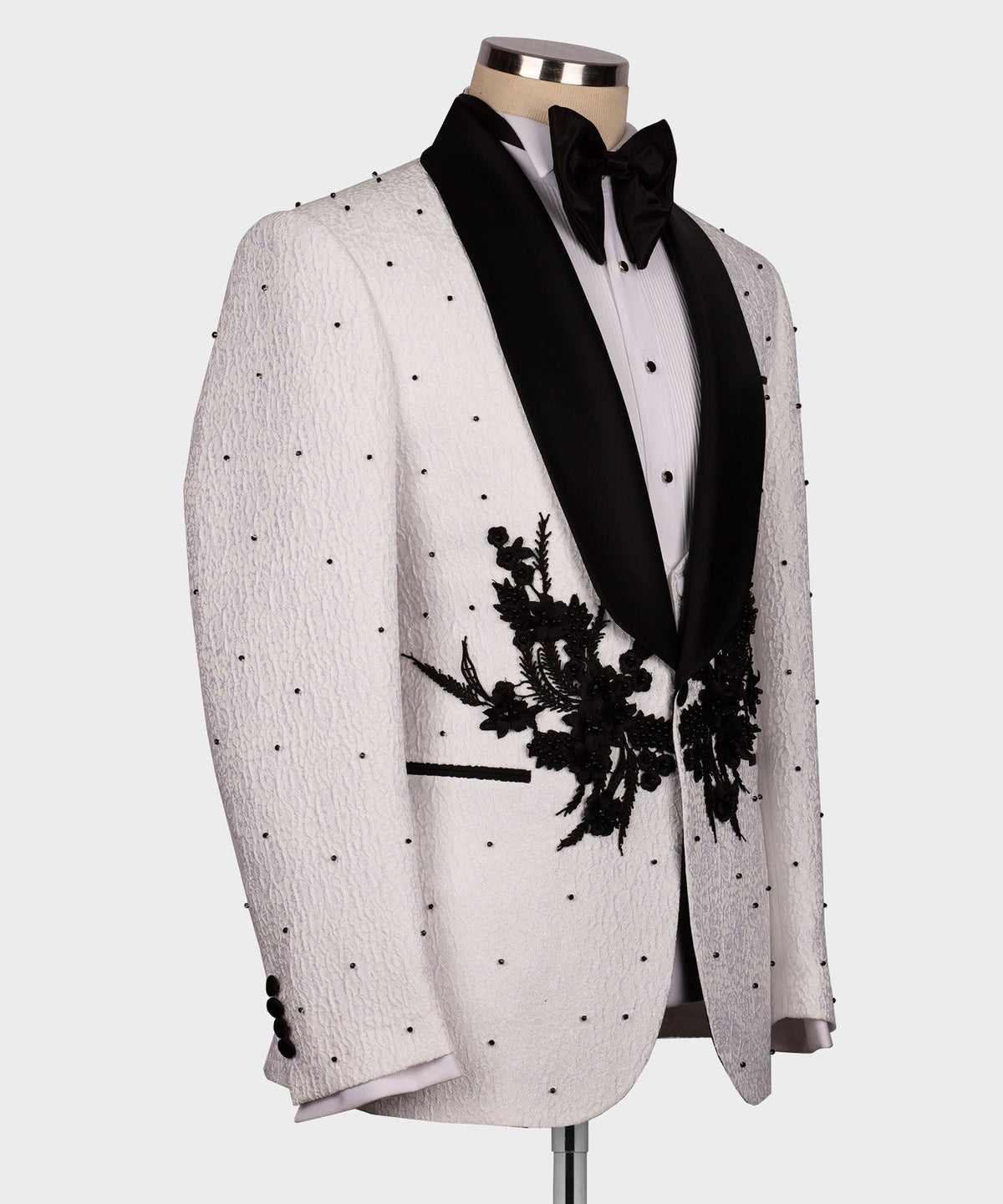 Valerio Milano Men's White Front Two Pockets Custom Desing Vest Suit W/ Pant