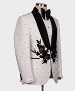 Valerio Milano Men's White Front Two Pockets Custom Desing Vest Suit W/ Pant
