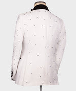 Valerio Milano Men's White Front Two Pockets Custom Desing Vest Suit W/ Pant