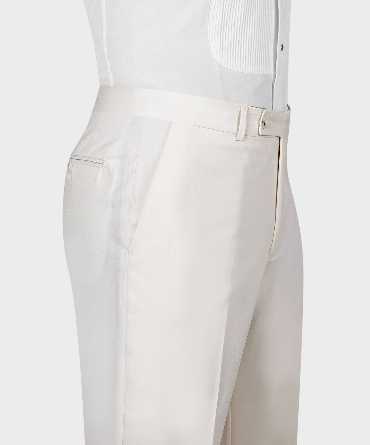 Valerio Milano 3-Piece Italian Men's Suit Off White 100% Wool Pointed Collar Vest Suit Straight Leg Trousers