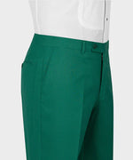 Valerio Milano 3-Piece Italian Men's Suit Green 100% Wool Triple Classic Vest Suit W/ Straight Leg Trousers