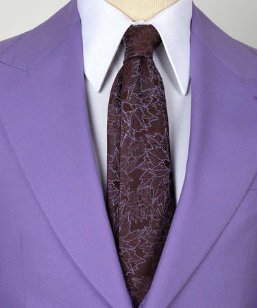 Valerio Milano 3-Piece Italian Men's Suit Lilac 100% Wool Classic Vest Pointed Collar Suit Straight Leg Trousers