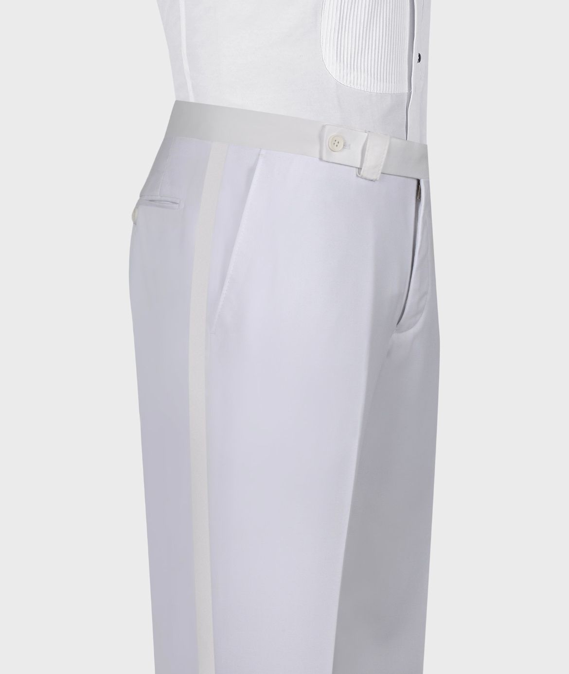 Valerion Milano Men's White Front One Button Oriental Pattern Tuxedo Custom Desing Vest Suit
