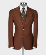 Brown Big Size Suit With Classic Vest